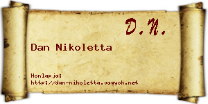 Dan Nikoletta névjegykártya